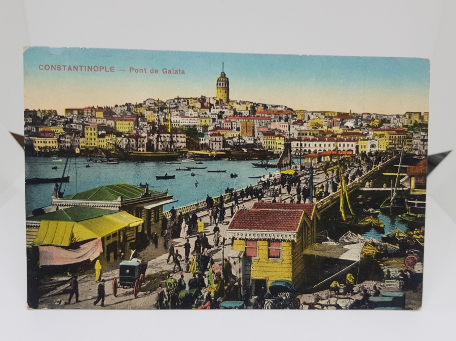 İSTANBUL GALATA GÖRSELLİ OSMANLI DÖNEMİ İTALYAN BASKI KARTPOSTAL