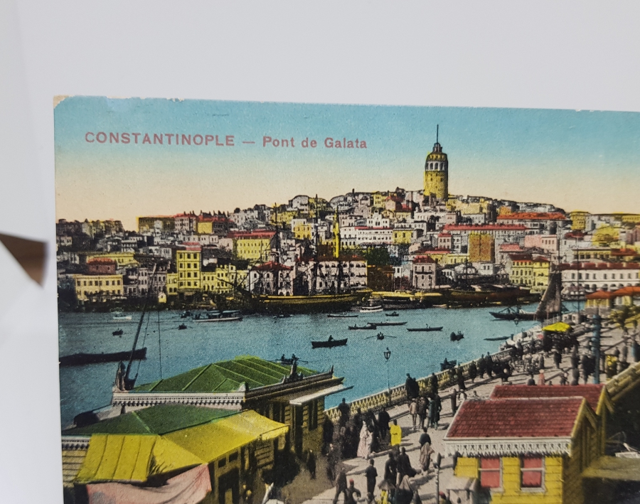 İSTANBUL GALATA GÖRSELLİ OSMANLI DÖNEMİ İTALYAN BASKI KARTPOSTAL