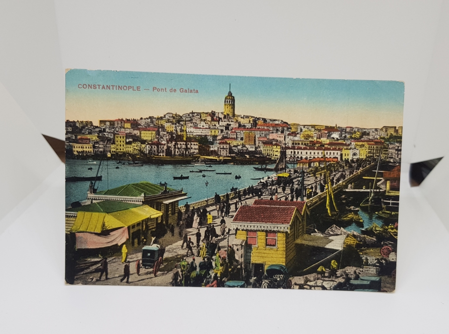 İSTANBUL GALATA GÖRSELLİ OSMANLI DÖNEMİ İTALYAN BASKI KARTPOSTAL