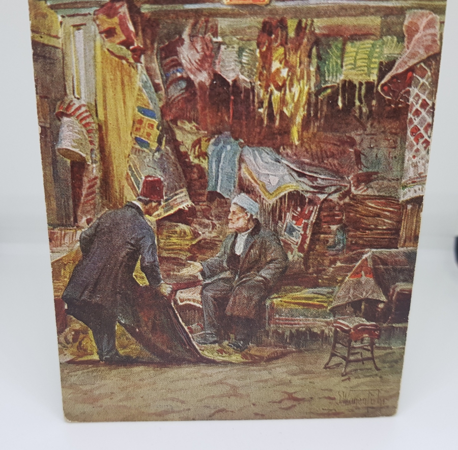 KAPALIÇARŞI GÖRSELLİ OSMANLI DÖNEMİ NADİR TABLO KARTPOSTAL
