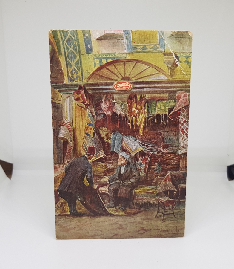 KAPALIÇARŞI GÖRSELLİ OSMANLI DÖNEMİ NADİR TABLO KARTPOSTAL