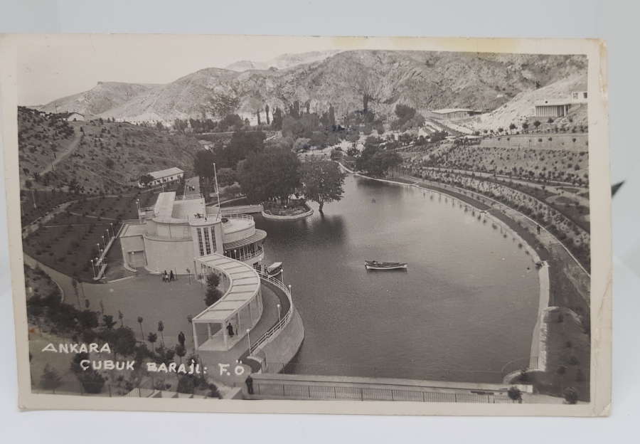 1949 YILI ANKARA ÇUBUK GARAJI GÖRSELLİ POSTADAN GEÇMİŞ SİYAH-BEYAZ FOTOĞRAF