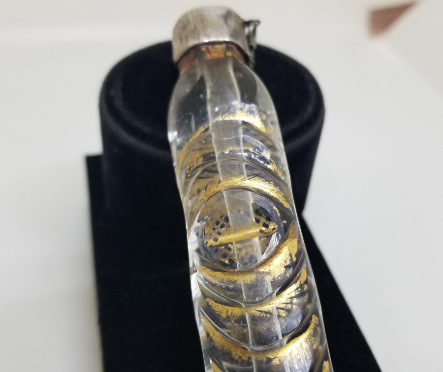 ÜZERİ ALTIN VERMEYLİ GÜMÜŞ KAPAKLI OSMANLI DÖNEMİ NADİR BEYKOZ PARFÜM ŞİŞESİ