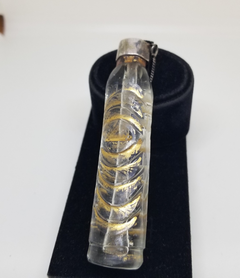 ÜZERİ ALTIN VERMEYLİ GÜMÜŞ KAPAKLI OSMANLI DÖNEMİ NADİR BEYKOZ PARFÜM ŞİŞESİ