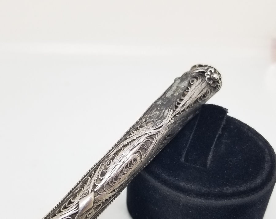 OSMANLI DÖNEMİ MUHAYYER DAMLA EMZİKLİ GÜMÜŞ SİGARA AĞIZLIĞI