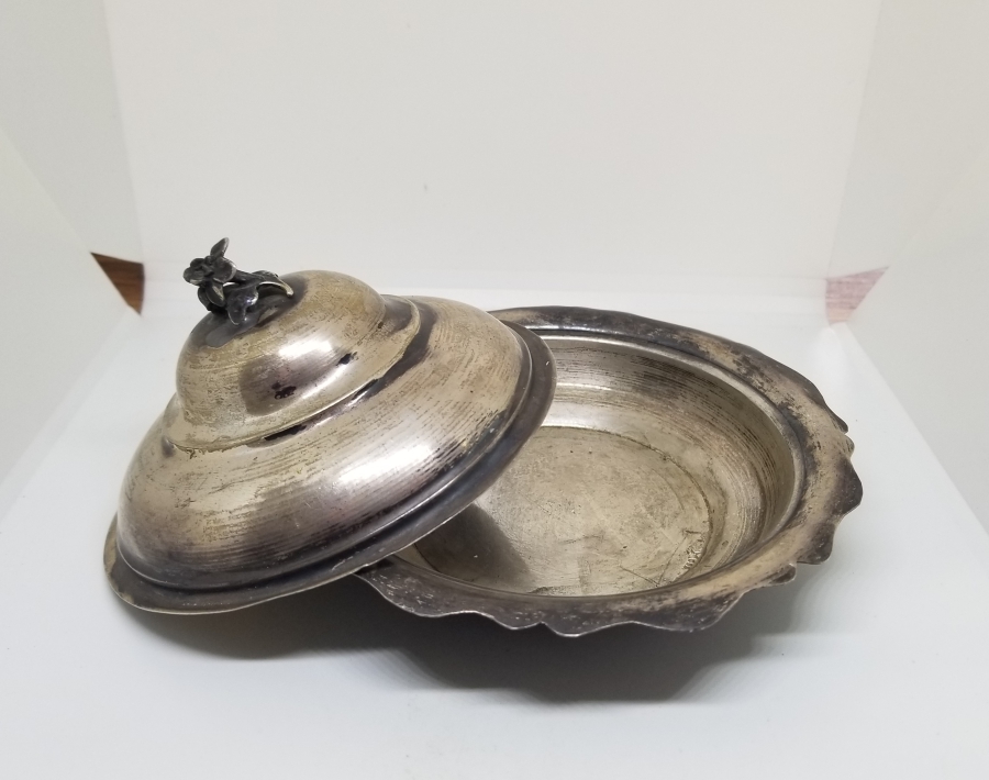 ANTİKA KAPAKLI GÜMÜŞ TABAK