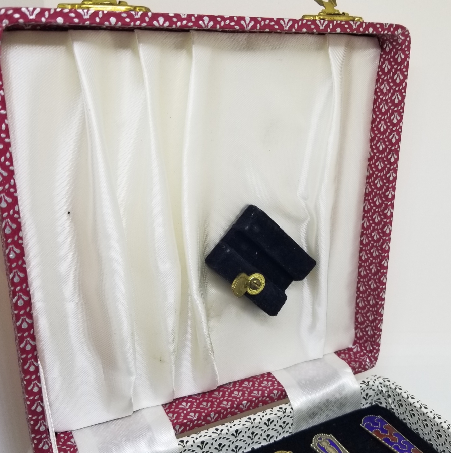 ORİJİNAL KUTUSUNDA MİNE İŞÇİLİKLİ ANTİKA GÜMÜŞ SOVYET ÇATAL TAKIMI