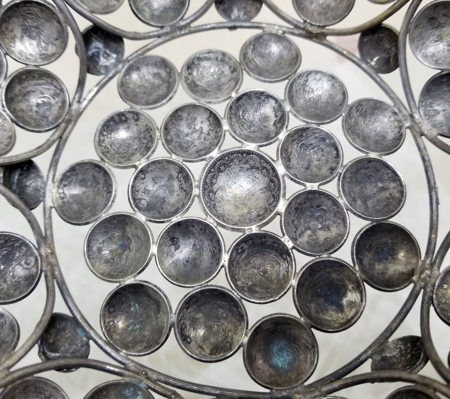 ABDÜLHAMİD VE MEHMED REŞAD HAN DÖNEMİ GÜMÜŞ PARALARDAN YAPILMIŞ OSMANLI DÖNEMİ GÜMÜŞ BAYRAM ŞEKERLİĞİ