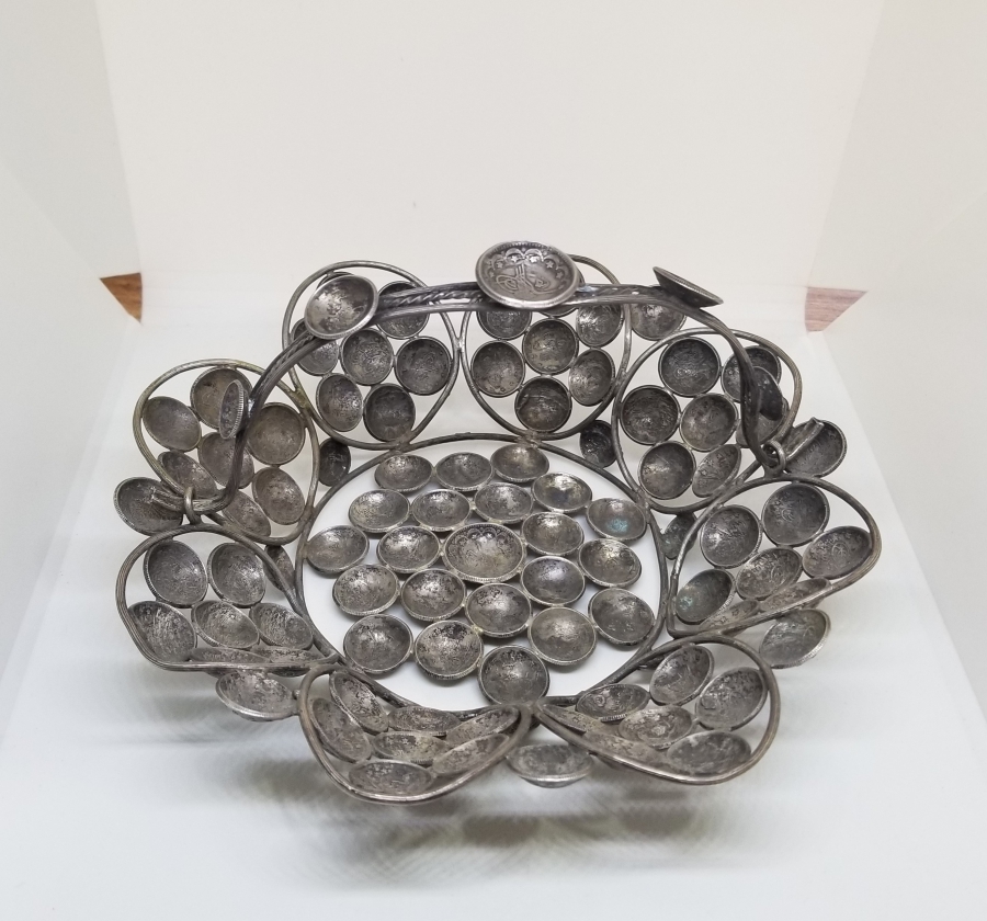 ABDÜLHAMİD VE MEHMED REŞAD HAN DÖNEMİ GÜMÜŞ PARALARDAN YAPILMIŞ OSMANLI DÖNEMİ GÜMÜŞ BAYRAM ŞEKERLİĞİ