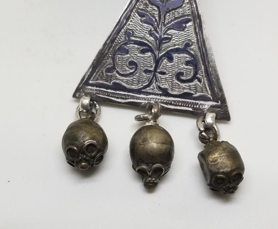 ÜZERİ SAVAT İŞÇİLİKLİ OSMANLI DÖNEMİ GÜMÜŞ KOLYE UCU