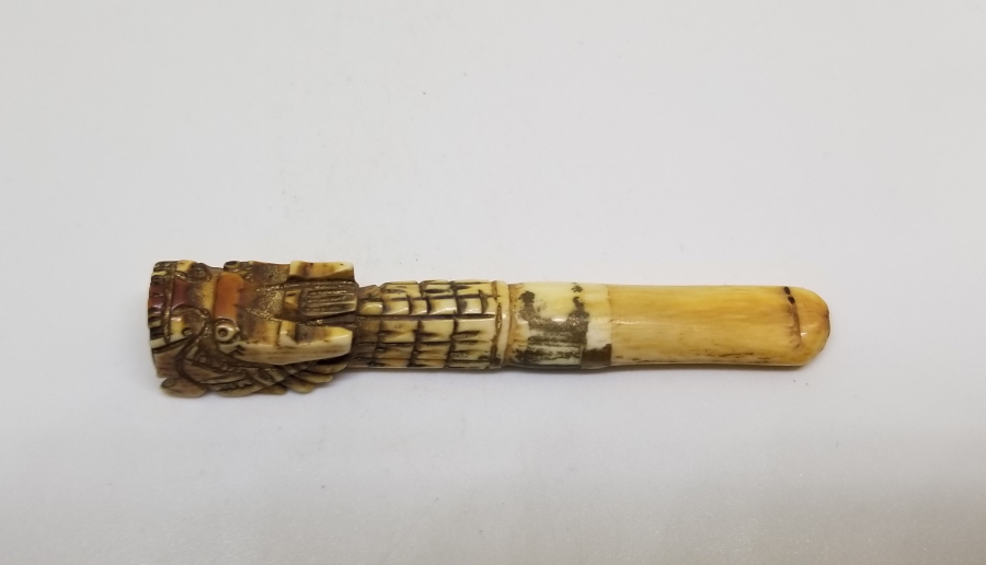 OSMANLI DÖNEMİ EJDERHA FORMUNDA YAPILMIŞ NADİR FİLDİŞİ SİGARA AĞIZLIĞI