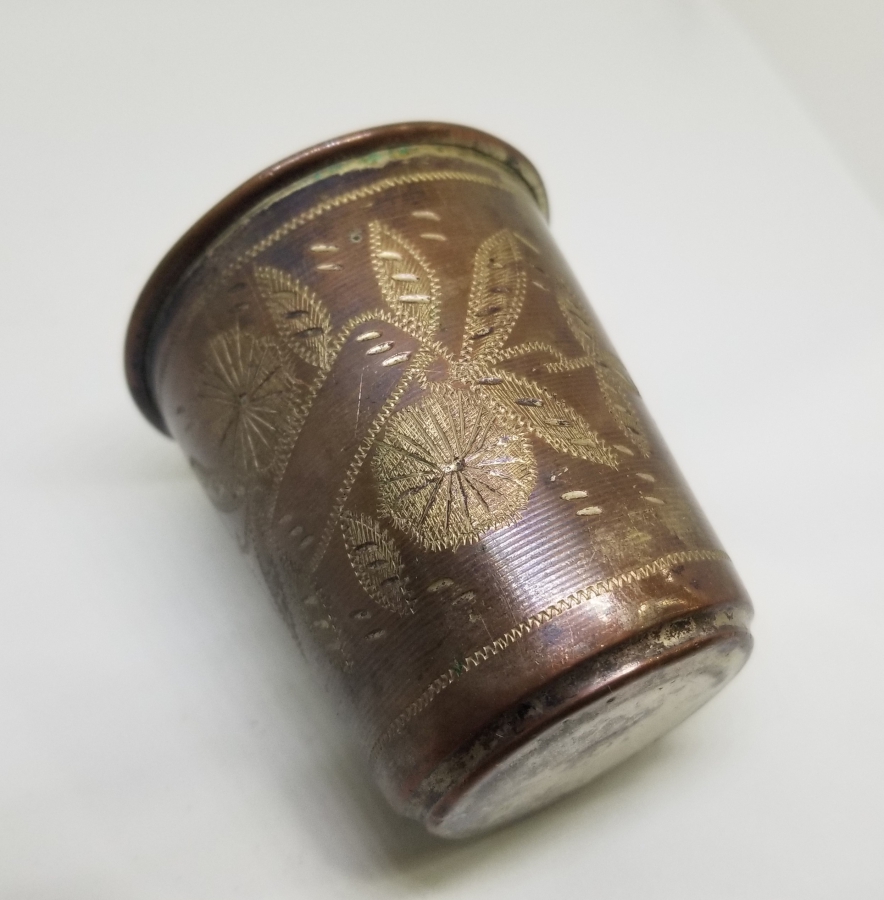 ÜZERİ KALEM İŞÇİLİKLİ OSMANLI DÖNEMİ SU BARDAĞI