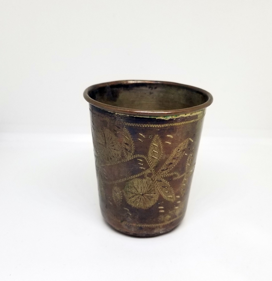 ÜZERİ KALEM İŞÇİLİKLİ OSMANLI DÖNEMİ SU BARDAĞI