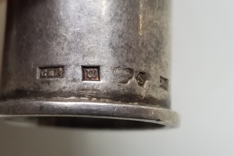 İNGİLİZ DAMGALI ANTİKA GÜMÜŞ TERZİ YÜKSÜĞÜ