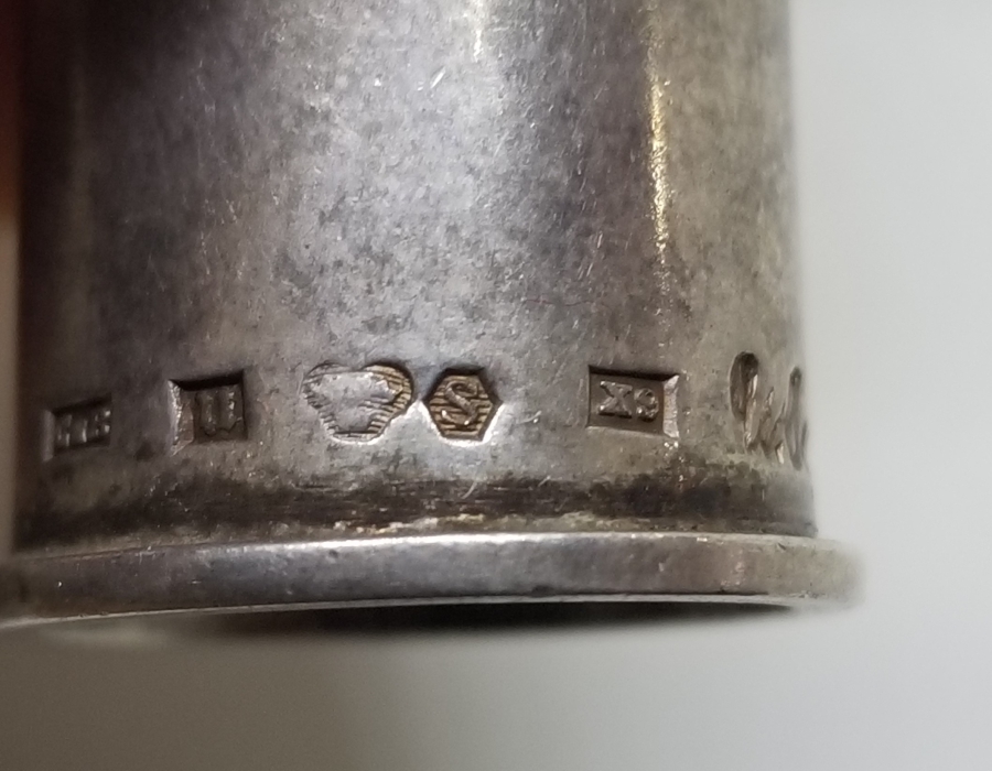 İNGİLİZ DAMGALI ANTİKA GÜMÜŞ TERZİ YÜKSÜĞÜ