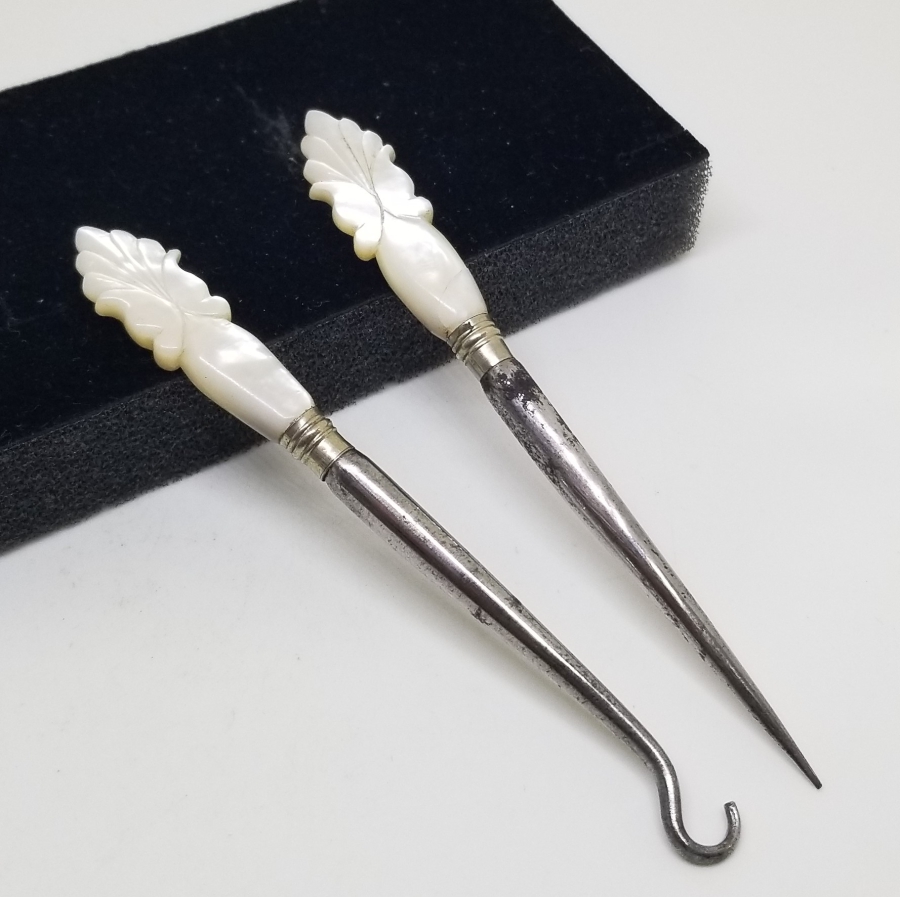 SEDEF UÇLU ANTİKA TIĞ VE İP ÇEKME ALETİYLE TAM TAKIM POTİN BAĞLAMA ALETİ TAKIMI