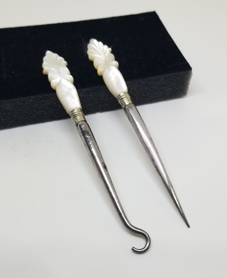 SEDEF UÇLU ANTİKA TIĞ VE İP ÇEKME ALETİYLE TAM TAKIM POTİN BAĞLAMA ALETİ TAKIMI