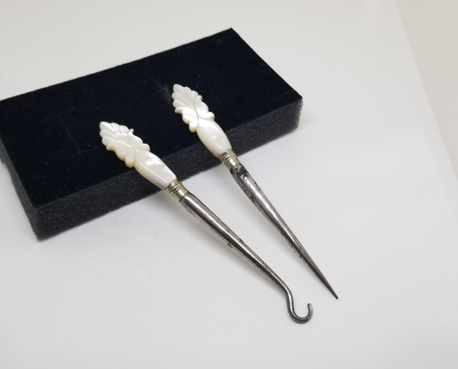 SEDEF UÇLU ANTİKA TIĞ VE İP ÇEKME ALETİYLE TAM TAKIM POTİN BAĞLAMA ALETİ TAKIMI