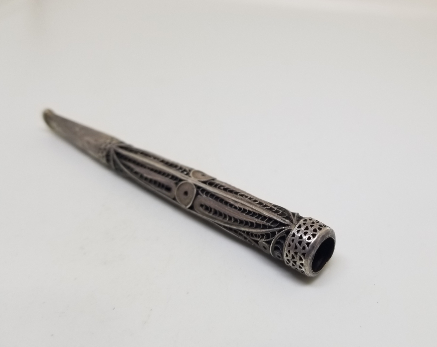 OSMANLI DÖNEMİ ÇOK NADİR HATAY İŞİ ERMENİ GÜMÜŞ SİGARA AĞIZLIĞI