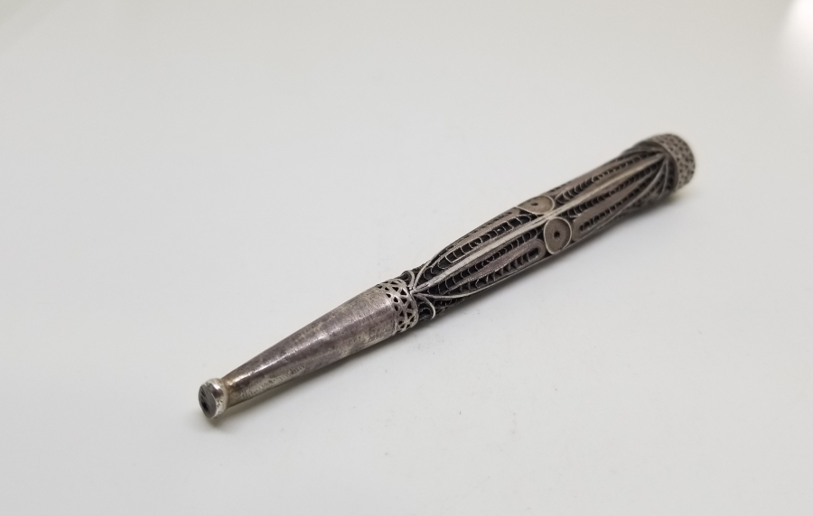 OSMANLI DÖNEMİ ÇOK NADİR HATAY İŞİ ERMENİ GÜMÜŞ SİGARA AĞIZLIĞI