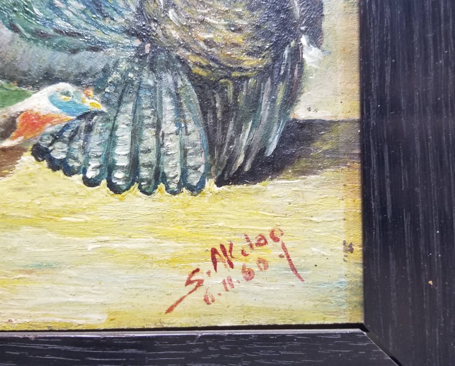 S.AKDAĞ İMZALI 1960 TARİHLİ TUVAL ÜZERİ YAĞLI BOYA TABLO