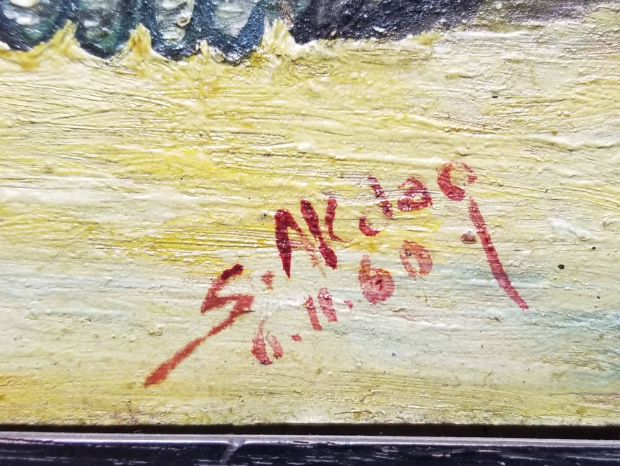 S.AKDAĞ İMZALI 1960 TARİHLİ TUVAL ÜZERİ YAĞLI BOYA TABLO