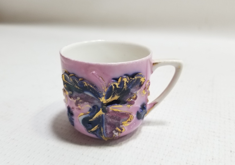 ÜZERİ EL BOYAMA VE ALTIN VERMEYLİ OSMANLI DÖNEMİ KAHVE FİNCANI