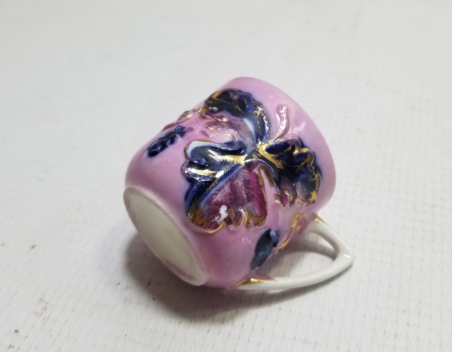 ÜZERİ EL BOYAMA VE ALTIN VERMEYLİ OSMANLI DÖNEMİ KAHVE FİNCANI