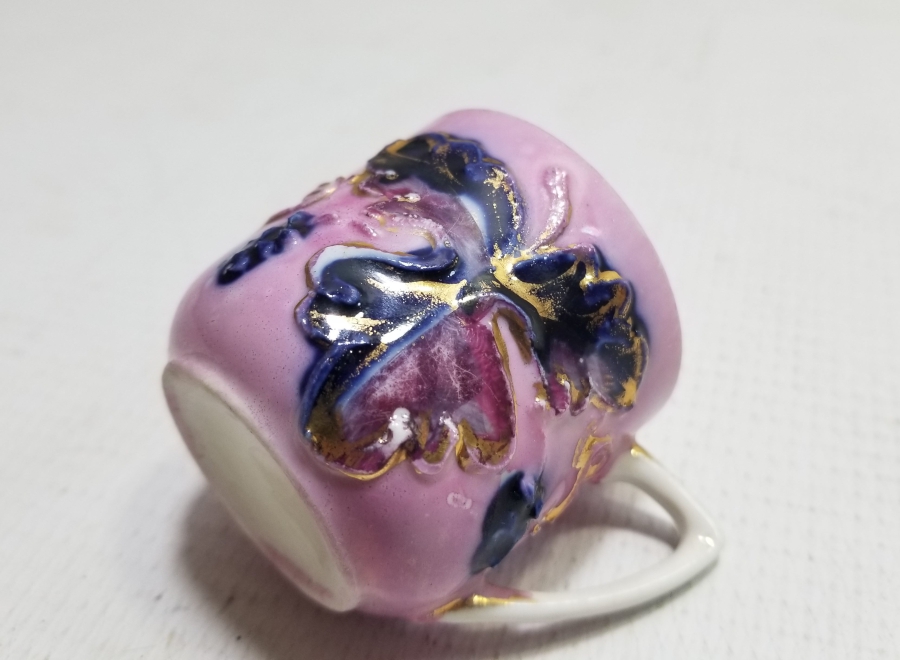 ÜZERİ EL BOYAMA VE ALTIN VERMEYLİ OSMANLI DÖNEMİ KAHVE FİNCANI