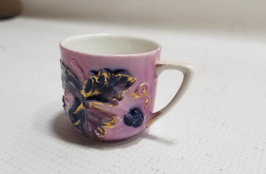 ÜZERİ EL BOYAMA VE ALTIN VERMEYLİ OSMANLI DÖNEMİ KAHVE FİNCANI