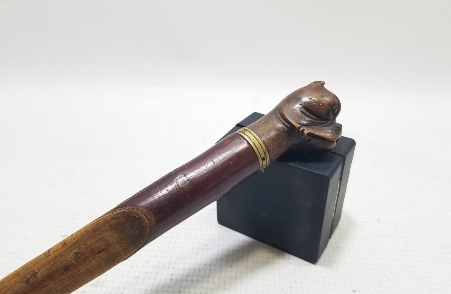 EL YAPIMI ANTİKA AHŞAP KÖPEK FORMLU ZARF AÇACAĞI