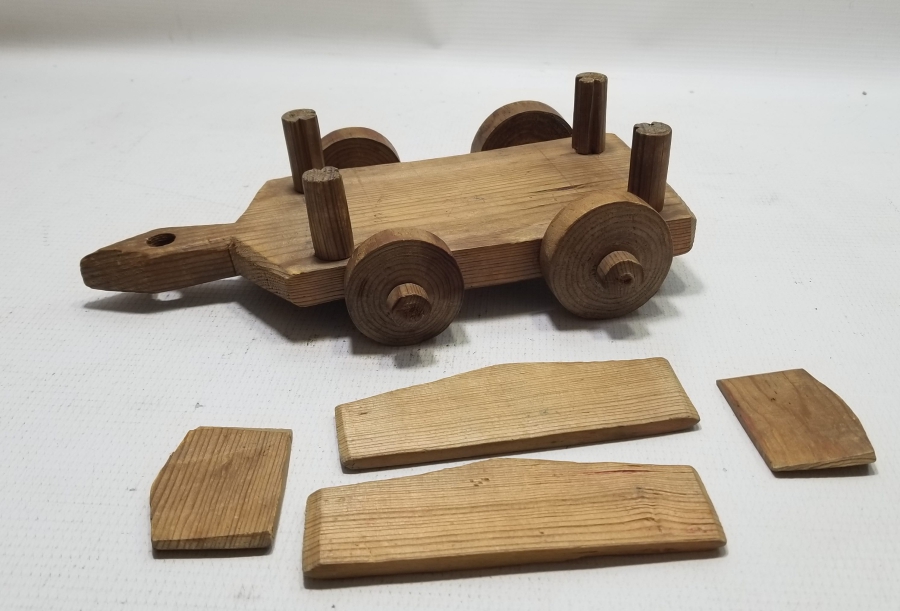 EL YAPIMI ANTİKA AHŞAP KAĞNI FORMLU OYUNCAK