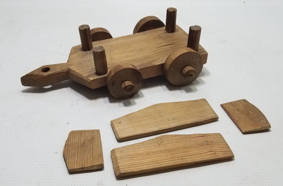 EL YAPIMI ANTİKA AHŞAP KAĞNI FORMLU OYUNCAK