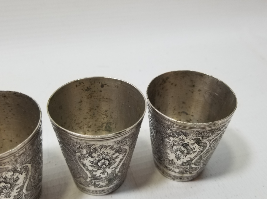 TAMAMI KALEM İŞÇİLİKLİ OSMANLI DÖNEMİ GÜMÜŞ ZEMZEM BARDAKLARI