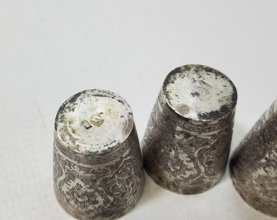 TAMAMI KALEM İŞÇİLİKLİ OSMANLI DÖNEMİ GÜMÜŞ ZEMZEM BARDAKLARI