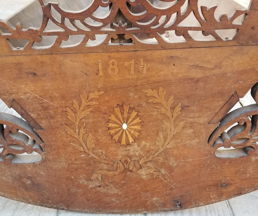 1874 TARİHLİ ÜZERİ İŞLEMELİ NADİR BÜYÜK BOY ERMENİ BEŞİK