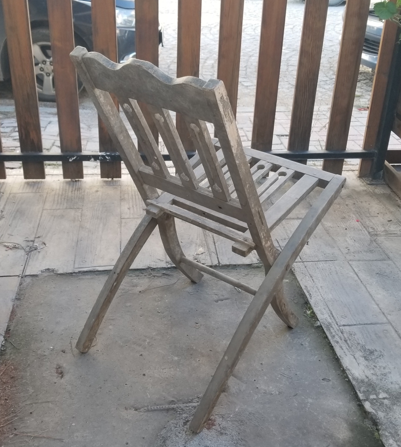 OSMANLI DÖNEMİ EL YAPIMI AHŞAP KATLAMALI SANDALYE