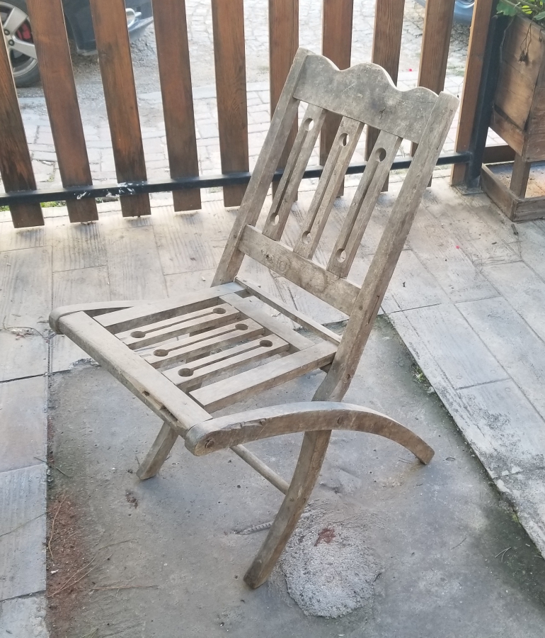 OSMANLI DÖNEMİ EL YAPIMI AHŞAP KATLAMALI SANDALYE