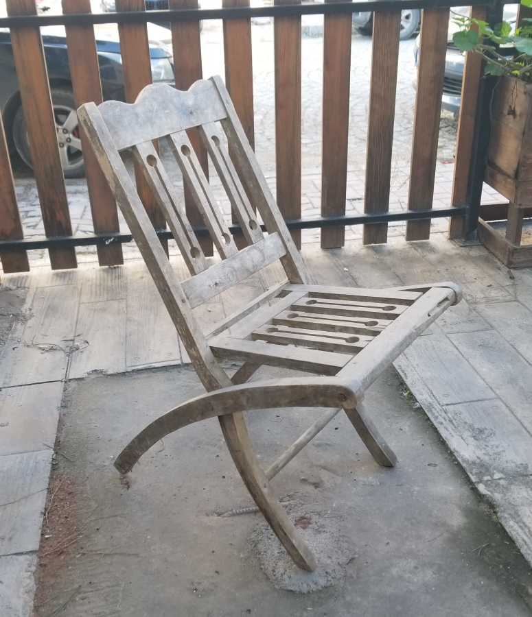 OSMANLI DÖNEMİ EL YAPIMI AHŞAP KATLAMALI SANDALYE