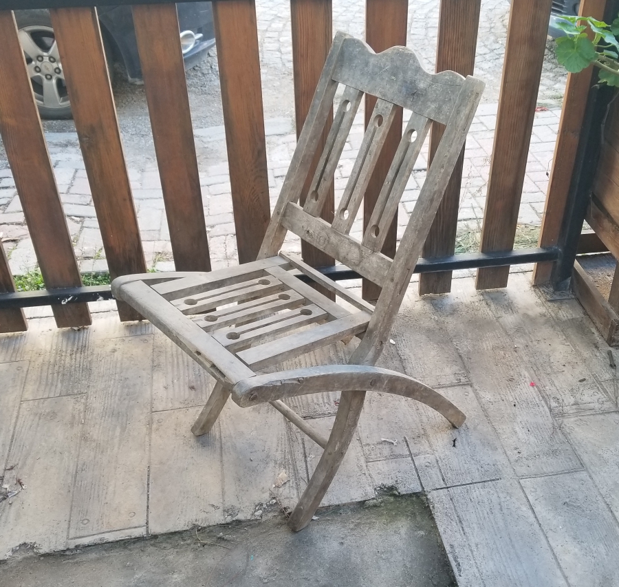 OSMANLI DÖNEMİ EL YAPIMI AHŞAP KATLAMALI SANDALYE