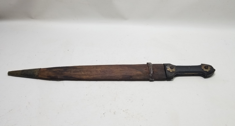 ÜZERİ ALTIN ÇAKMA İŞÇİLİKLİ DEV BOYDA NADİR ÇERKES KAMASI