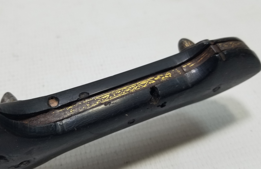 ÜZERİ ALTIN ÇAKMA İŞÇİLİKLİ DEV BOYDA NADİR ÇERKES KAMASI