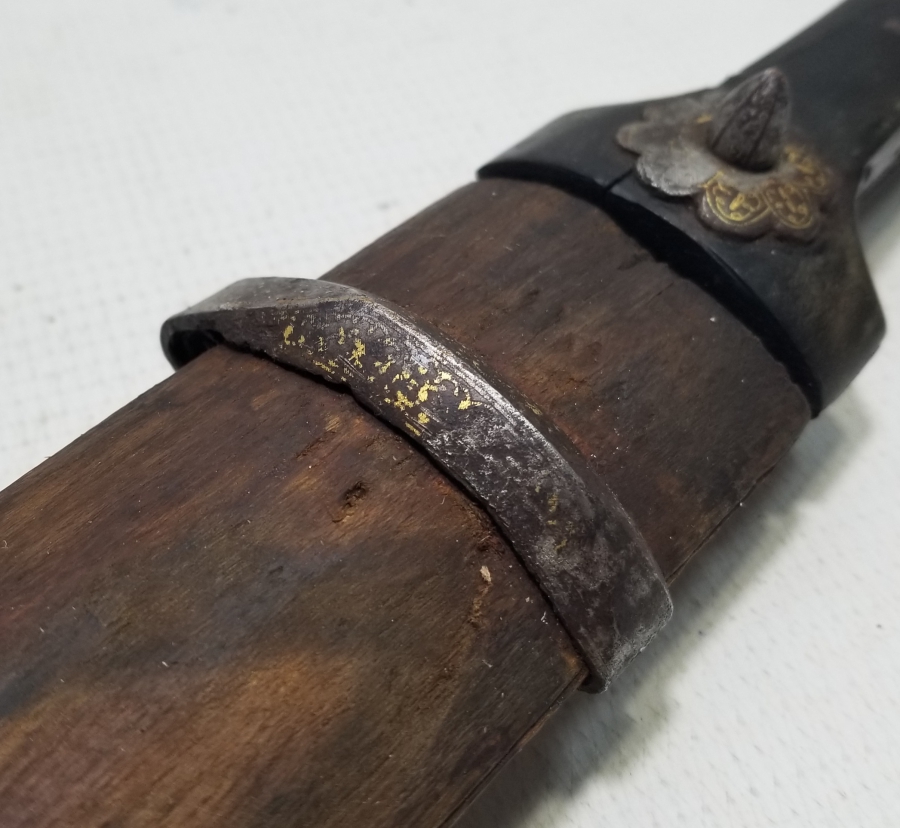 ÜZERİ ALTIN ÇAKMA İŞÇİLİKLİ DEV BOYDA NADİR ÇERKES KAMASI