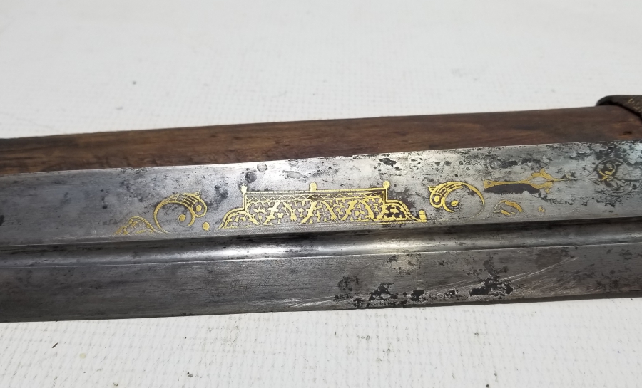 ÜZERİ ALTIN ÇAKMA İŞÇİLİKLİ DEV BOYDA NADİR ÇERKES KAMASI