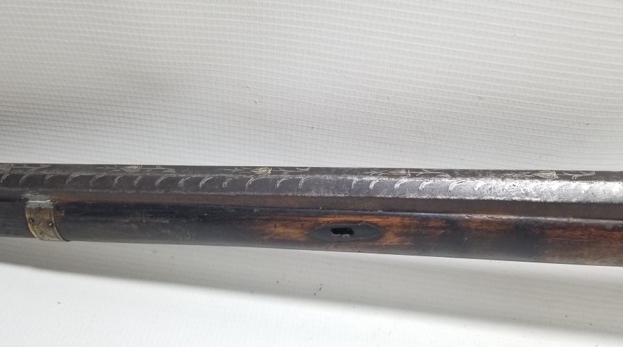 NAMLUSU BOYDAN BOYA GÜMÜŞ ÇAKMA İŞÇİLİKLİ NADİR OSMANLI DÖNEMİ KALE TÜFEĞİ