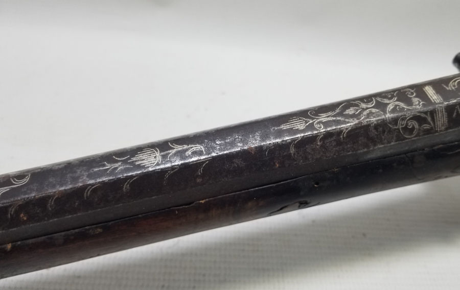 NAMLUSU BOYDAN BOYA GÜMÜŞ ÇAKMA İŞÇİLİKLİ NADİR OSMANLI DÖNEMİ KALE TÜFEĞİ