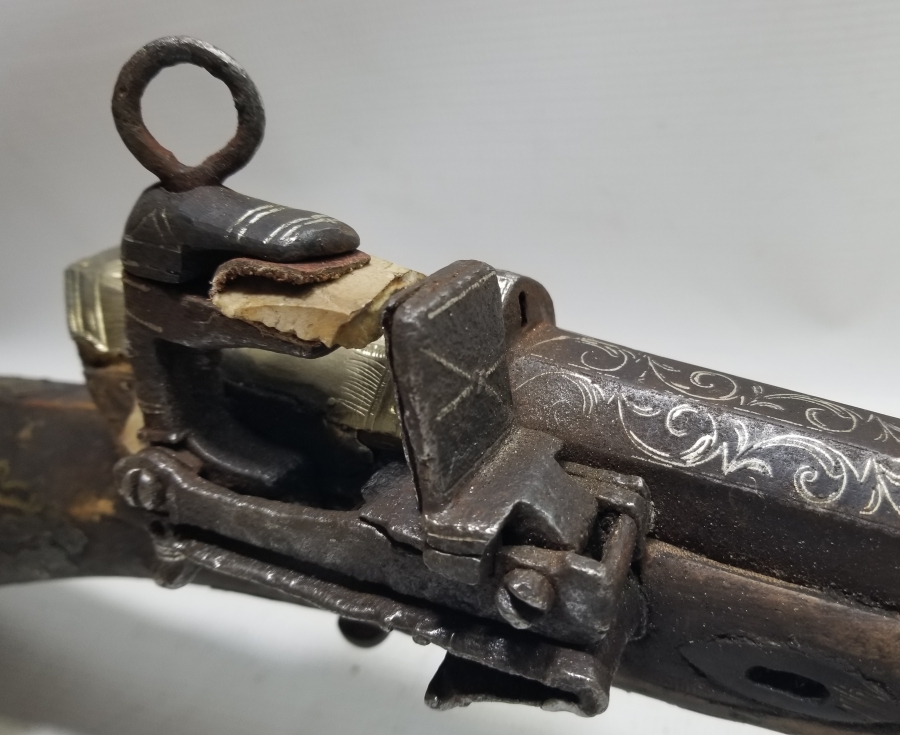 NAMLUSU BOYDAN BOYA GÜMÜŞ ÇAKMA İŞÇİLİKLİ NADİR OSMANLI DÖNEMİ KALE TÜFEĞİ