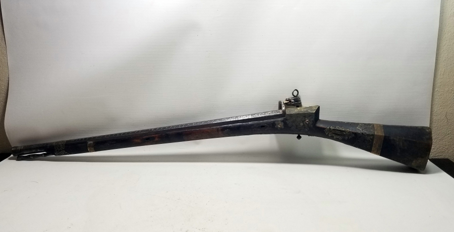 NAMLUSU BOYDAN BOYA GÜMÜŞ ÇAKMA İŞÇİLİKLİ NADİR OSMANLI DÖNEMİ KALE TÜFEĞİ