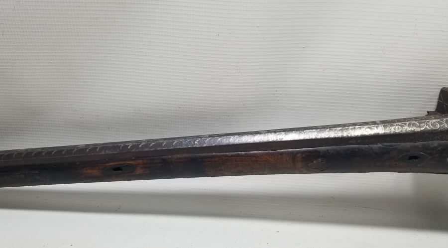 NAMLUSU BOYDAN BOYA GÜMÜŞ ÇAKMA İŞÇİLİKLİ NADİR OSMANLI DÖNEMİ KALE TÜFEĞİ