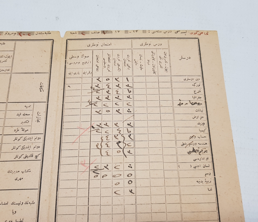 OSMANLI DÖNEMİ KARNE